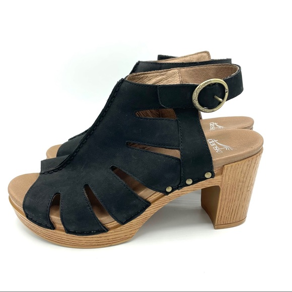 Dansko Demetra Peep Toe Leather Heeled Sandals 39 - Picture 10 of 12